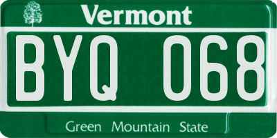 VT license plate BYQ068