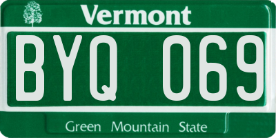 VT license plate BYQ069