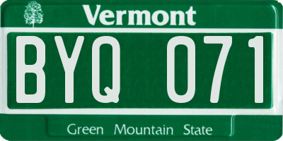 VT license plate BYQ071