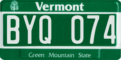 VT license plate BYQ074
