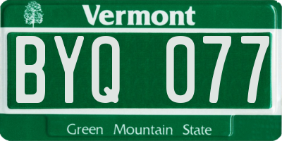 VT license plate BYQ077