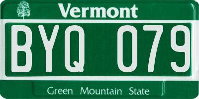 VT license plate BYQ079
