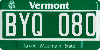 VT license plate BYQ080