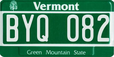 VT license plate BYQ082