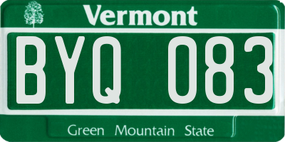 VT license plate BYQ083