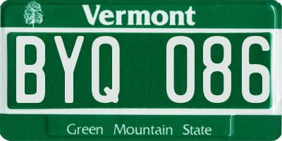 VT license plate BYQ086