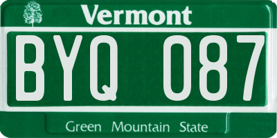 VT license plate BYQ087