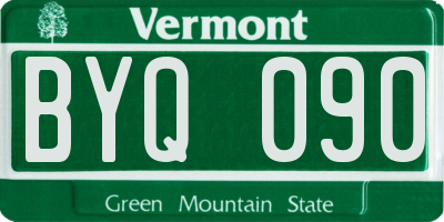 VT license plate BYQ090