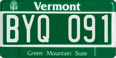 VT license plate BYQ091