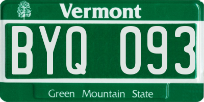 VT license plate BYQ093
