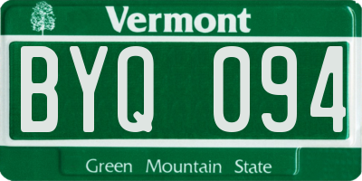 VT license plate BYQ094