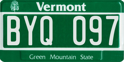 VT license plate BYQ097