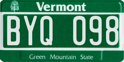 VT license plate BYQ098