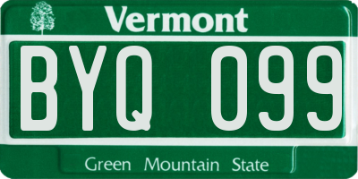 VT license plate BYQ099