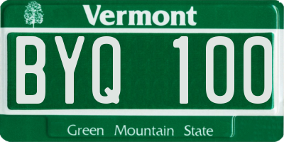 VT license plate BYQ100