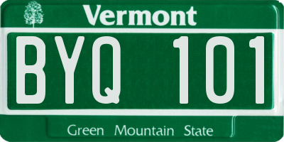 VT license plate BYQ101