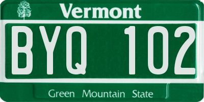 VT license plate BYQ102