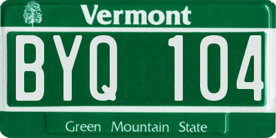 VT license plate BYQ104