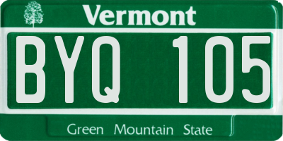VT license plate BYQ105