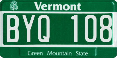 VT license plate BYQ108