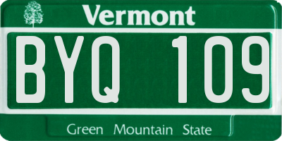 VT license plate BYQ109