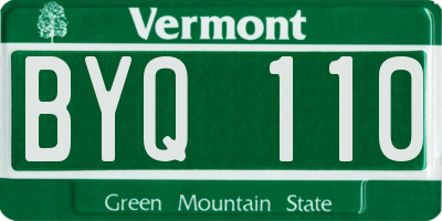 VT license plate BYQ110