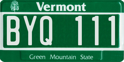 VT license plate BYQ111