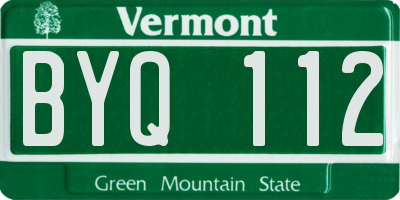 VT license plate BYQ112