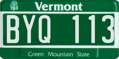 VT license plate BYQ113