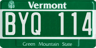 VT license plate BYQ114