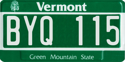 VT license plate BYQ115