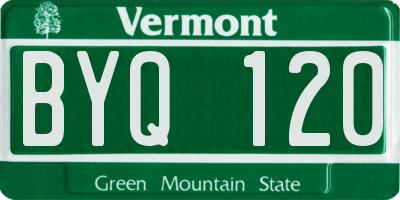VT license plate BYQ120