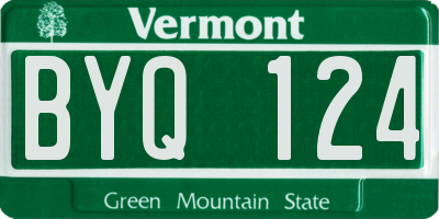 VT license plate BYQ124