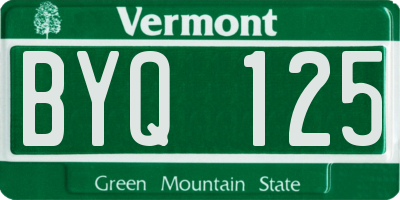 VT license plate BYQ125