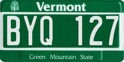 VT license plate BYQ127