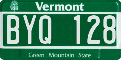 VT license plate BYQ128