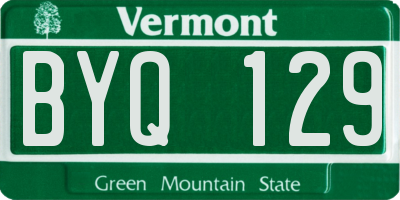 VT license plate BYQ129
