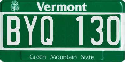 VT license plate BYQ130