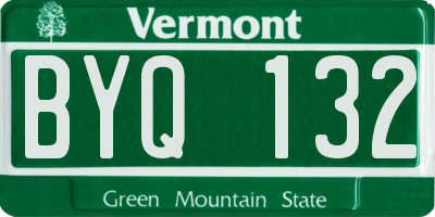 VT license plate BYQ132