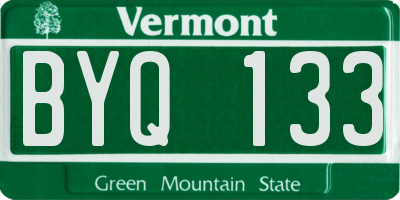 VT license plate BYQ133