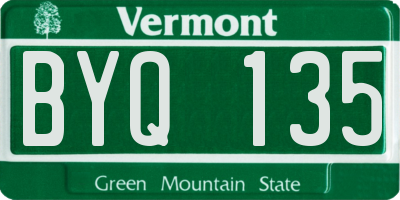 VT license plate BYQ135
