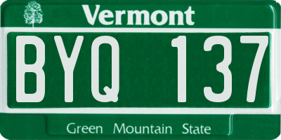 VT license plate BYQ137
