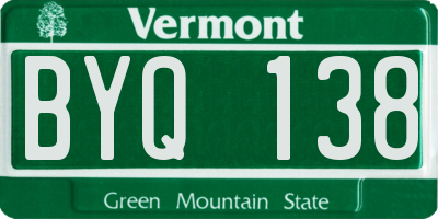 VT license plate BYQ138