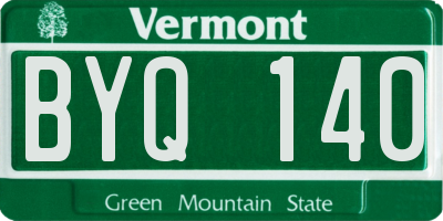 VT license plate BYQ140