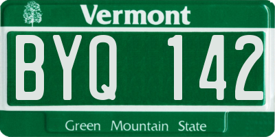 VT license plate BYQ142
