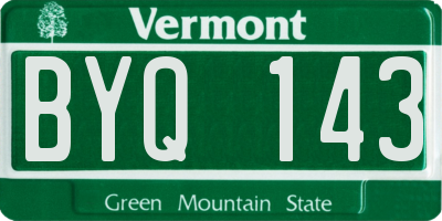 VT license plate BYQ143
