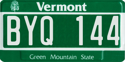VT license plate BYQ144
