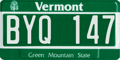 VT license plate BYQ147