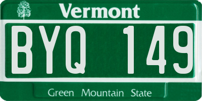 VT license plate BYQ149