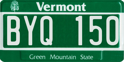 VT license plate BYQ150